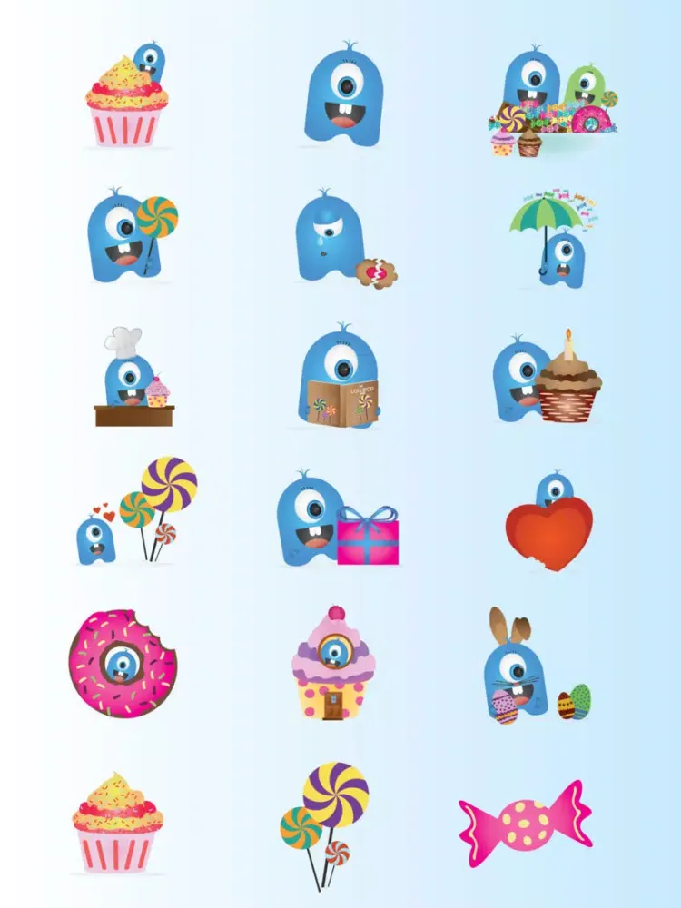 Ảnh chụp màn hình của Blue - The Candy Monster iPad 
