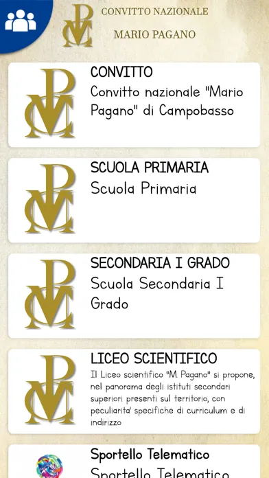 Capturas de tela do Convitto Nazionale Pagano