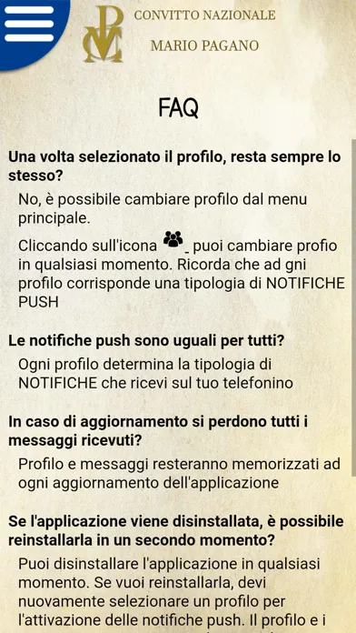 Capturas de tela do Convitto Nazionale Pagano