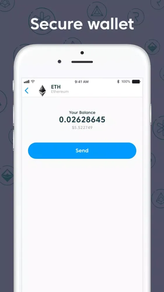 Capturas de tela do Ethex Trade Wallet