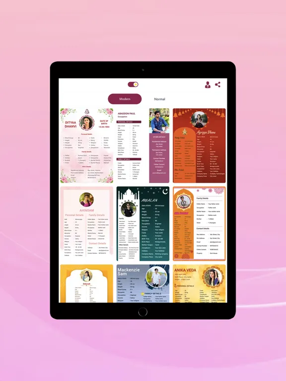 Marriage biodata profile maker iPad  스크린샷