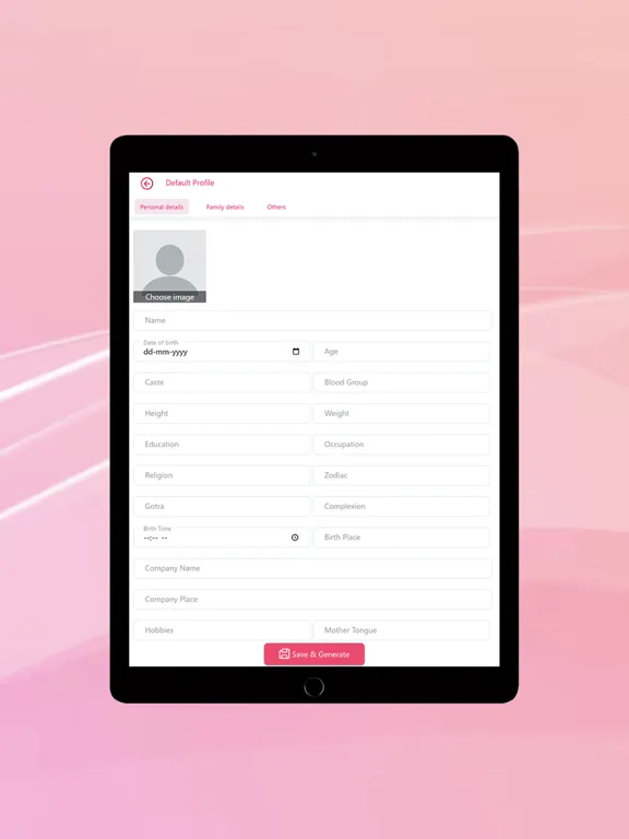 Marriage biodata profile maker iPad  스크린샷