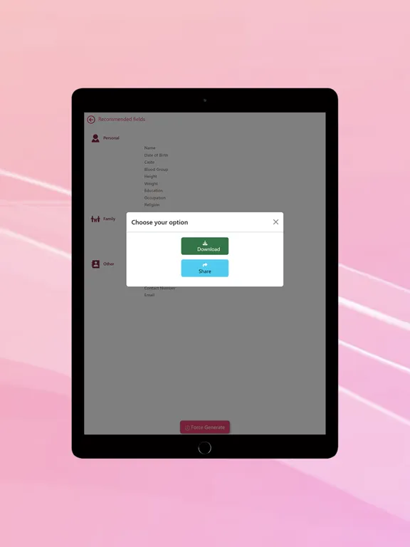 Marriage biodata profile maker iPad  스크린샷