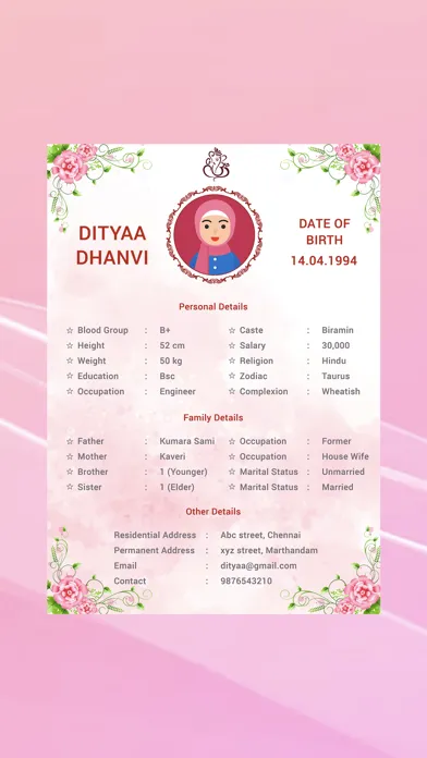 Marriage biodata profile maker 스크린샷