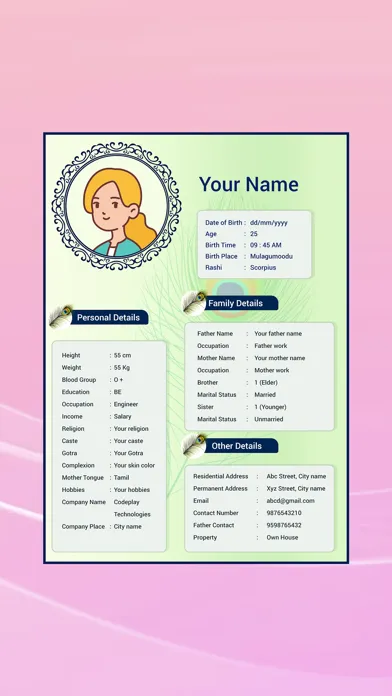 Marriage biodata profile maker 스크린샷