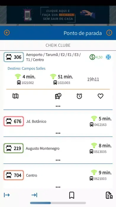 Capturas de tela do Cadê Meu Ônibus - Manaus