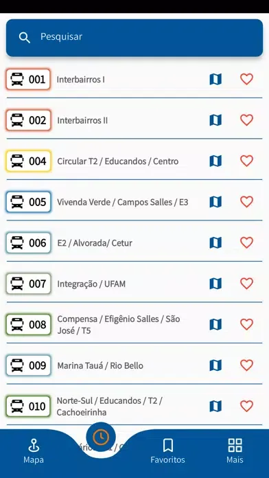 Capturas de tela do Cadê Meu Ônibus - Manaus