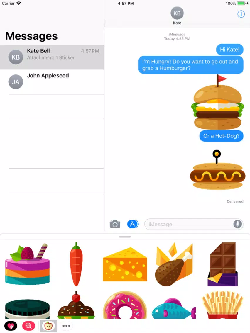 Fruit and Food Stickers iPad  Screenshots