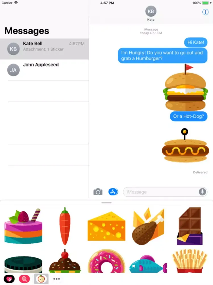 Capturas de tela do Fruit and Food Stickers iPad 