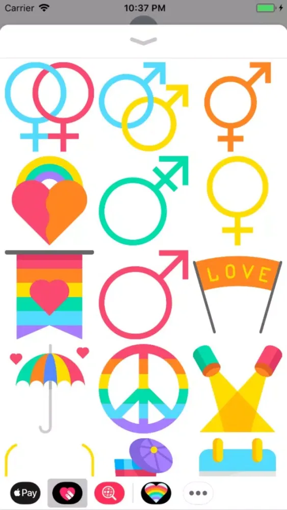 Ảnh chụp màn hình của World Pride Stickers