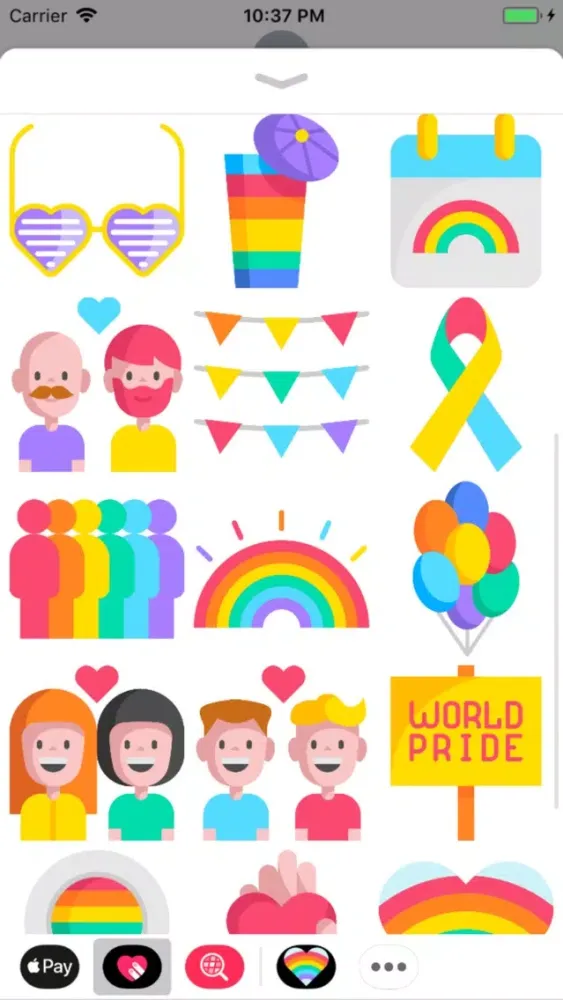Ảnh chụp màn hình của World Pride Stickers