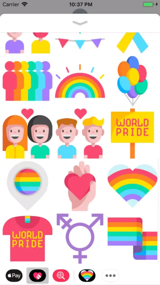 Ảnh chụp màn hình của World Pride Stickers