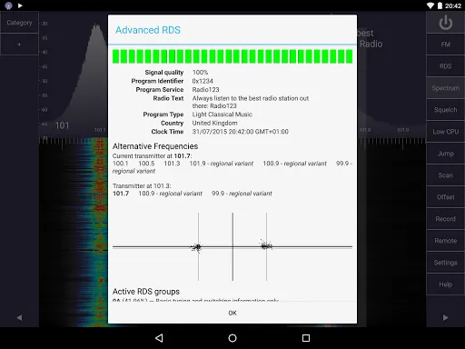 SDR Touch - Live radio via USB سکرین شاٹس