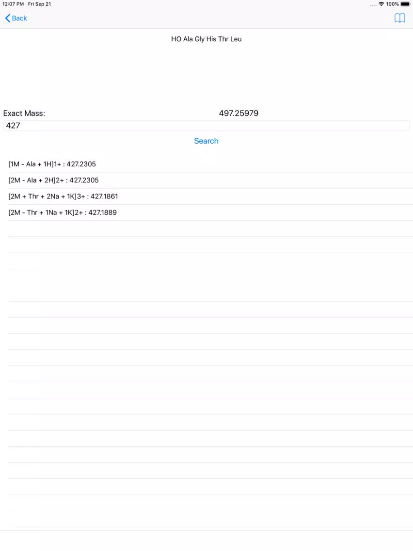 Peptide Ion Calculator iPad 应用截图