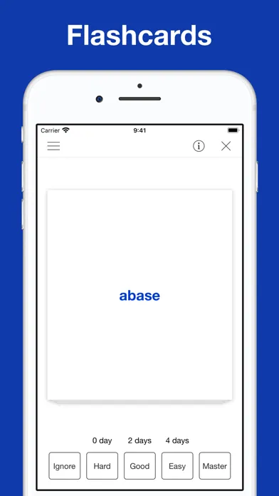 Ảnh chụp màn hình của Flashcards for GRE vocabulary