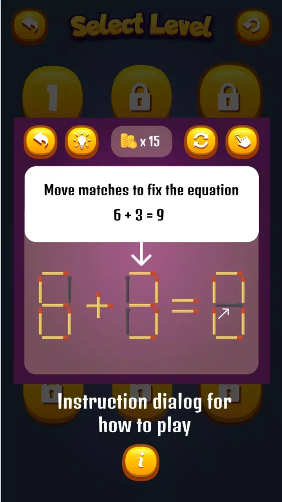 Capturas de pantalla de Matchstick Math Puzzle Game