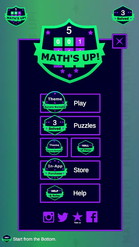 Tangkapan skrin Math's Up