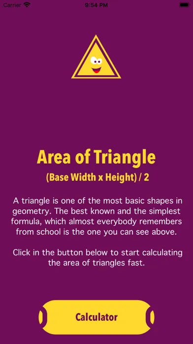 Tangkapan skrin Math: Triangle Area Calculator