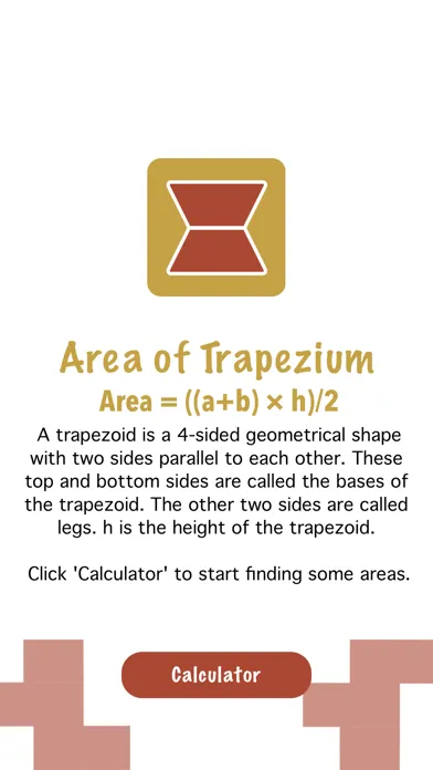 Capturas de tela do Trapezoid Area Calculator