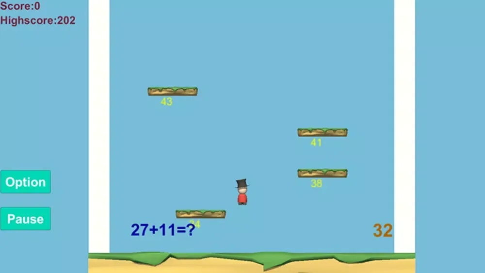 Tangkapan layar Math Jumper