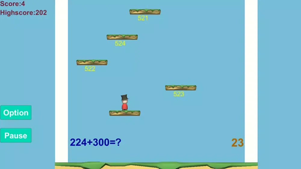 Tangkapan layar Math Jumper