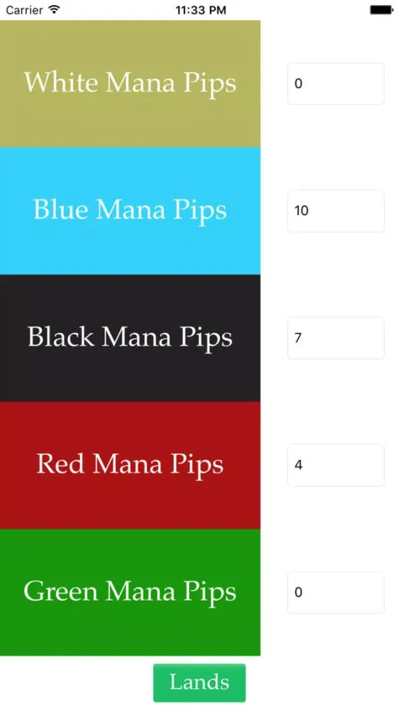 MTG Mana Calculator Screenshots