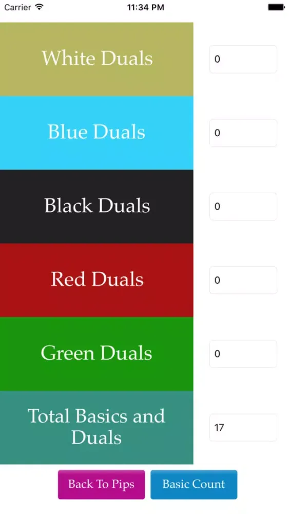 MTG Mana Calculator Screenshots