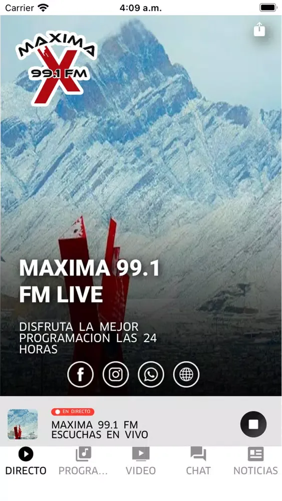 Tangkapan skrin Maxima 99.1 Juarez