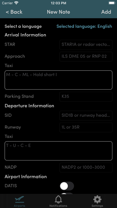 Airport Notes स्क्रीनशॉट