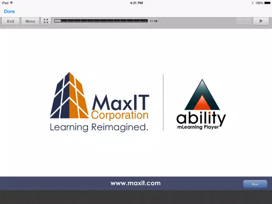 Captures d'écran de Ability mLearning Player iPad 