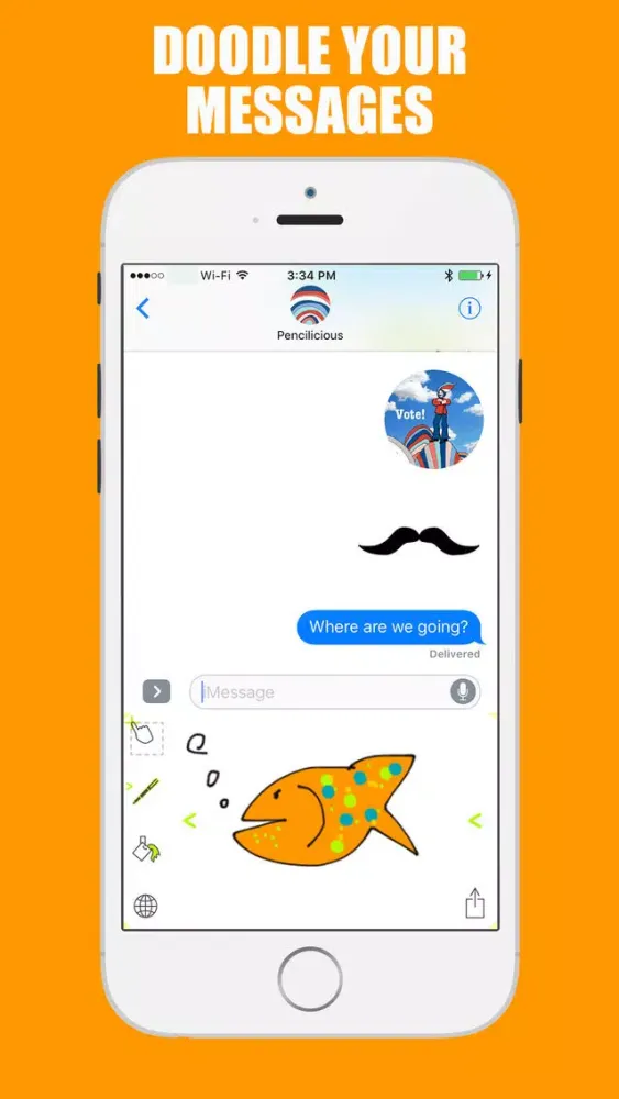Pencilicious Doodle Message Keyboard应用截图