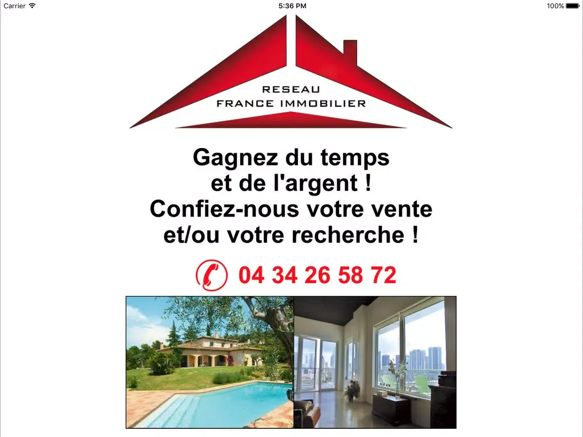 RESEAU FRANCE IMMOBILIER iPad  스크린샷