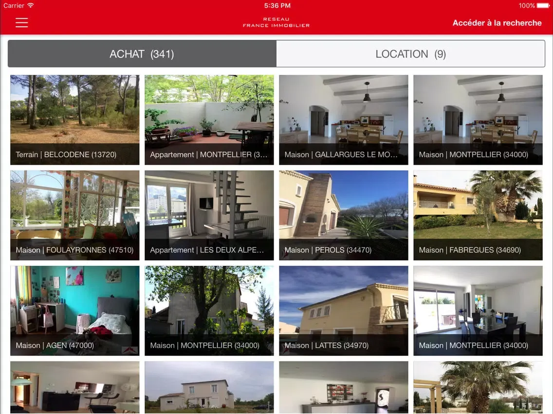 RESEAU FRANCE IMMOBILIER iPad  스크린샷