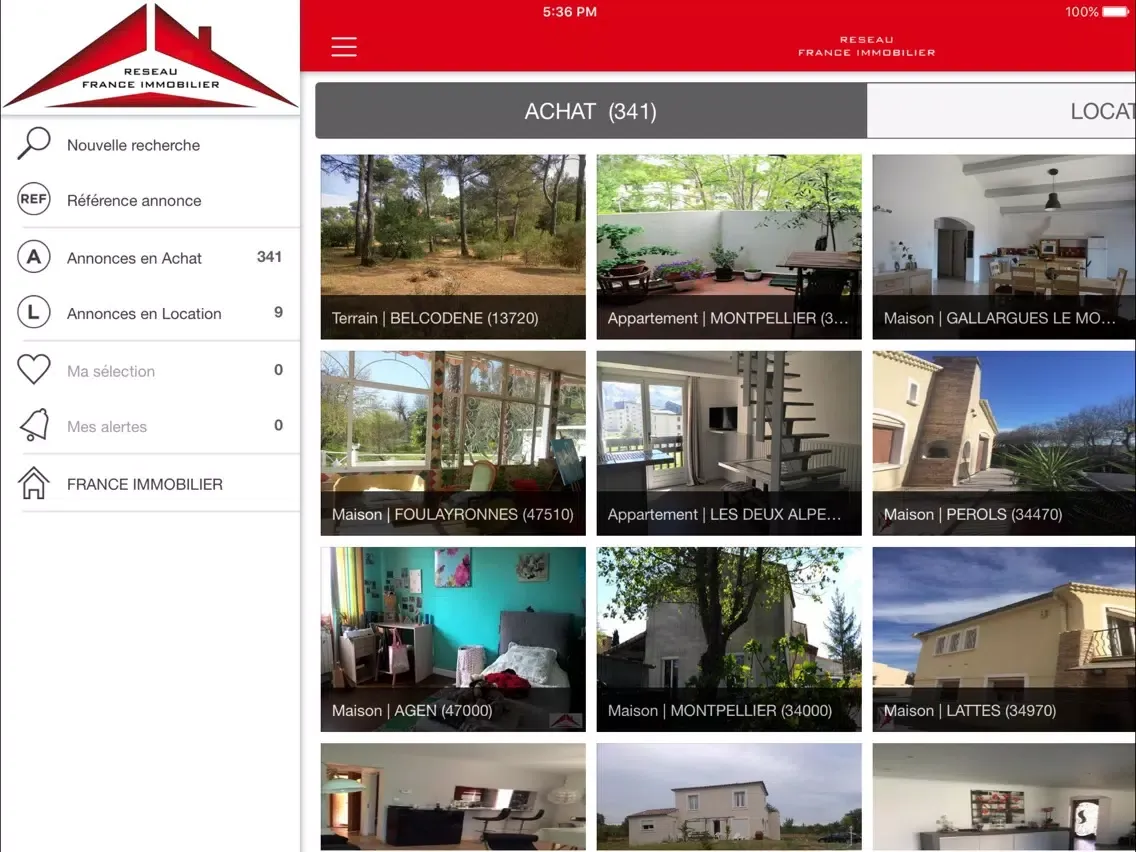 RESEAU FRANCE IMMOBILIER iPad  스크린샷