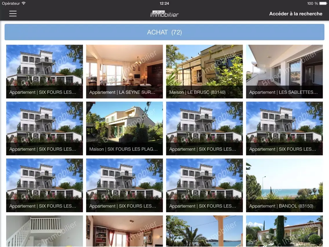 Tangkapan layar Le Brusc Immobilier iPad 