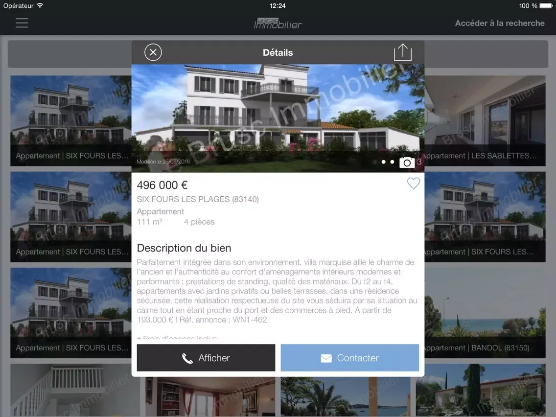 Tangkapan layar Le Brusc Immobilier iPad 
