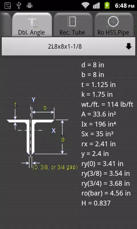 AISC Steel Tables Ekran Görüntüleri