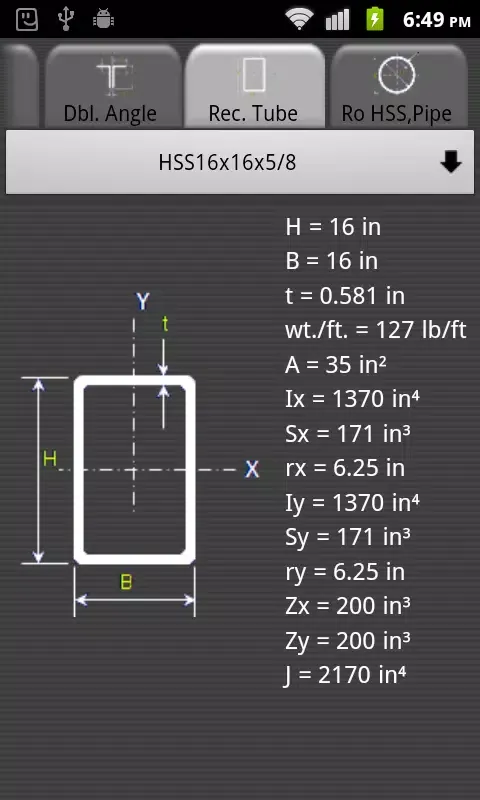 AISC Steel Tables Ekran Görüntüleri