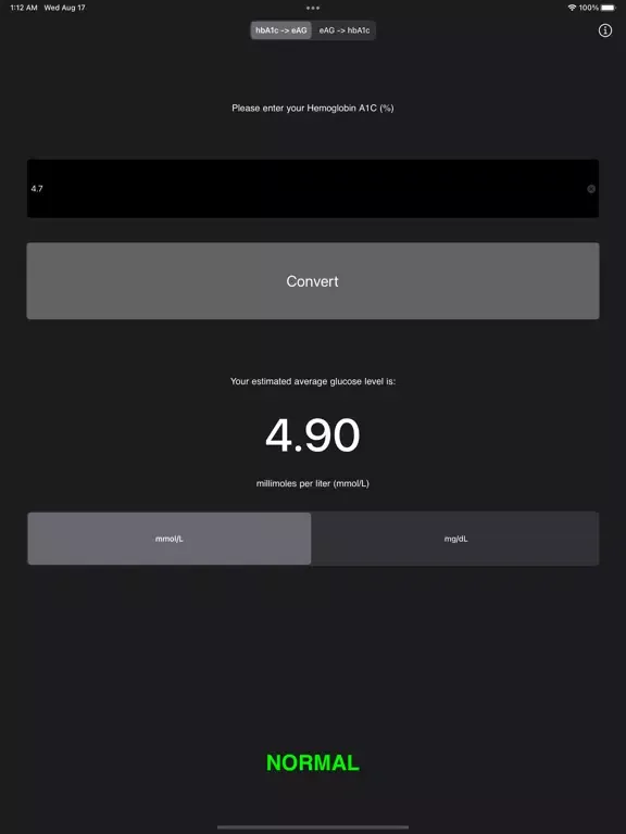 Скриншоты Hemoglobin A1C Calculator iPad 