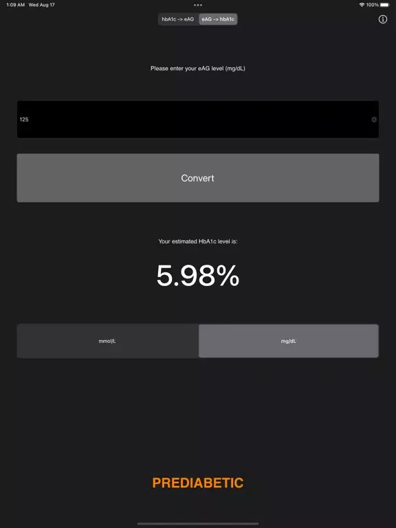 Скриншоты Hemoglobin A1C Calculator iPad 