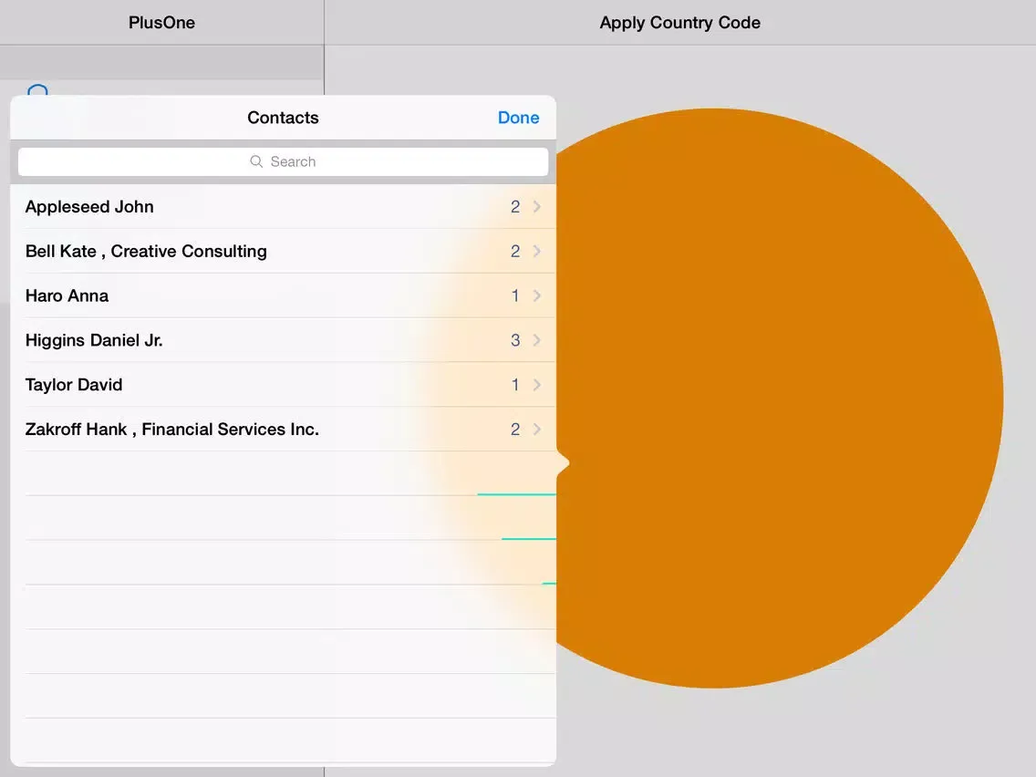 PlusOne - Country Code Address Book Converter iPad 應用截圖