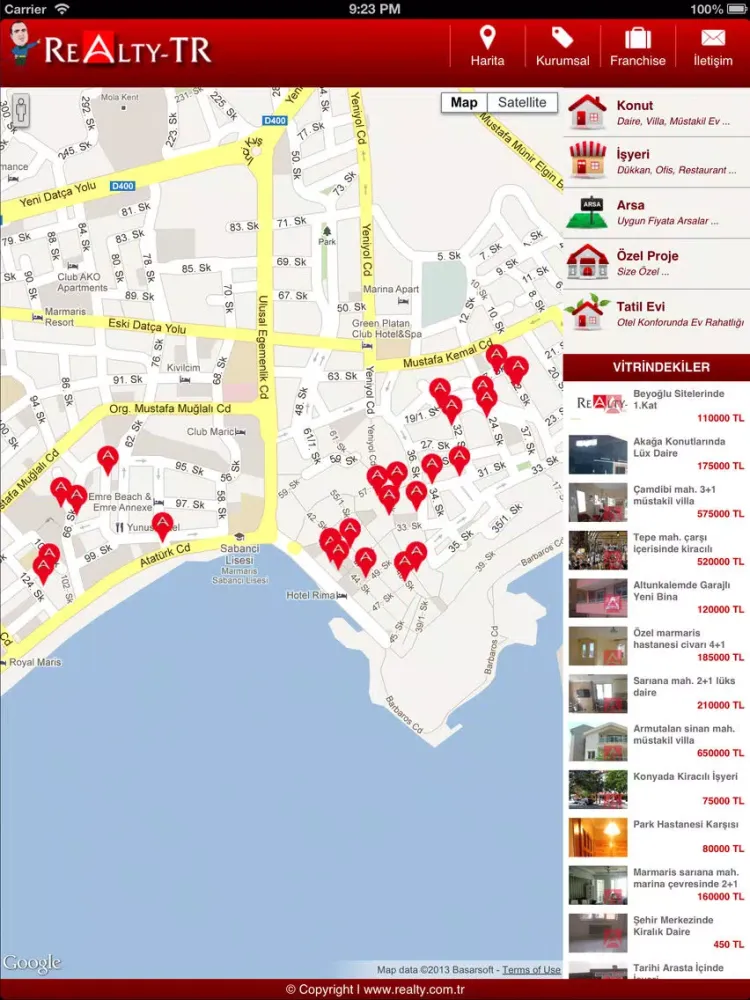 Ảnh chụp màn hình của Realty-TR iPad 