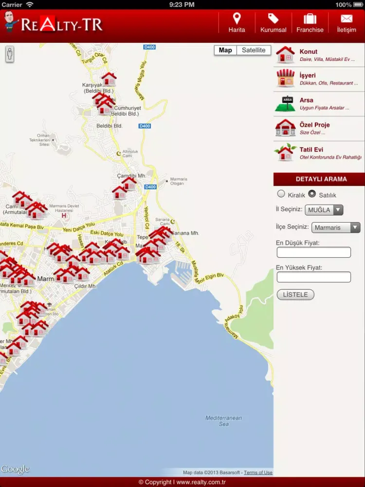 Ảnh chụp màn hình của Realty-TR iPad 