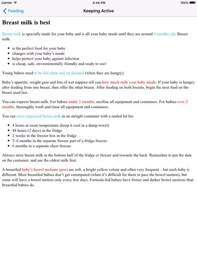 Capturas de pantalla de Healthy Nutrition Guide Babies Pro iPad 