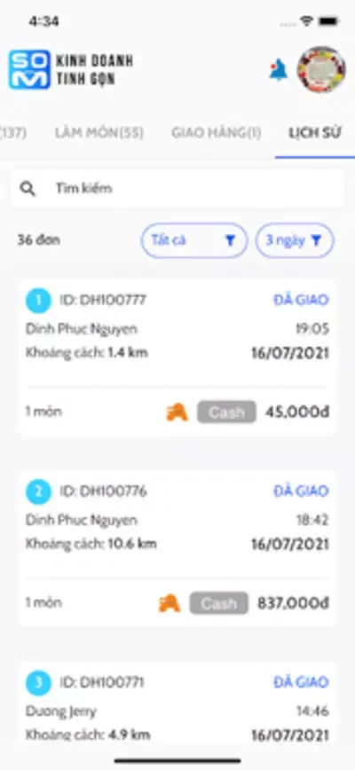 Capturas de tela do SOMO - Kinh doanh tinh gọn