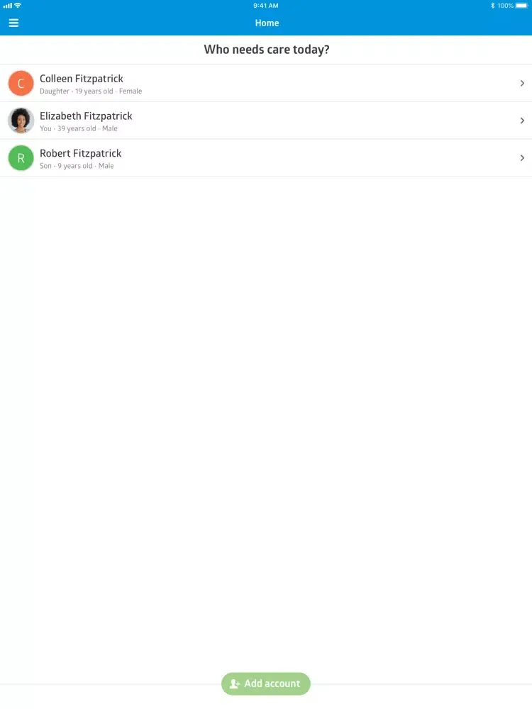 Capturas de pantalla de ezhealth Live iPad 