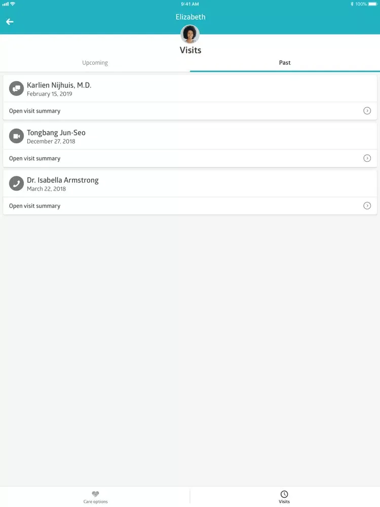 Capturas de pantalla de ezhealth Live iPad 