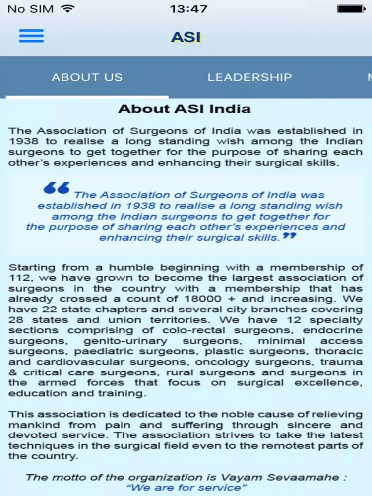Asso. of Surgeons of India iPad  Screenshots