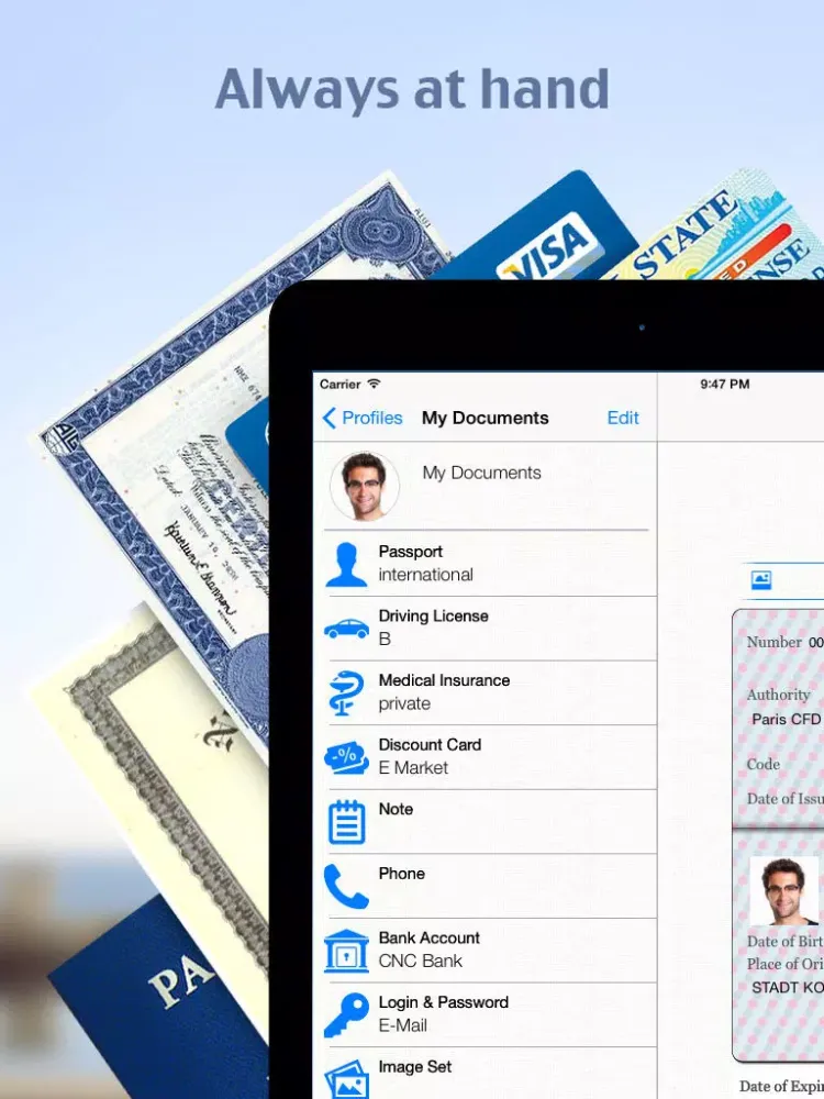 Capturas de tela do iKeepDocs Lite iPad 