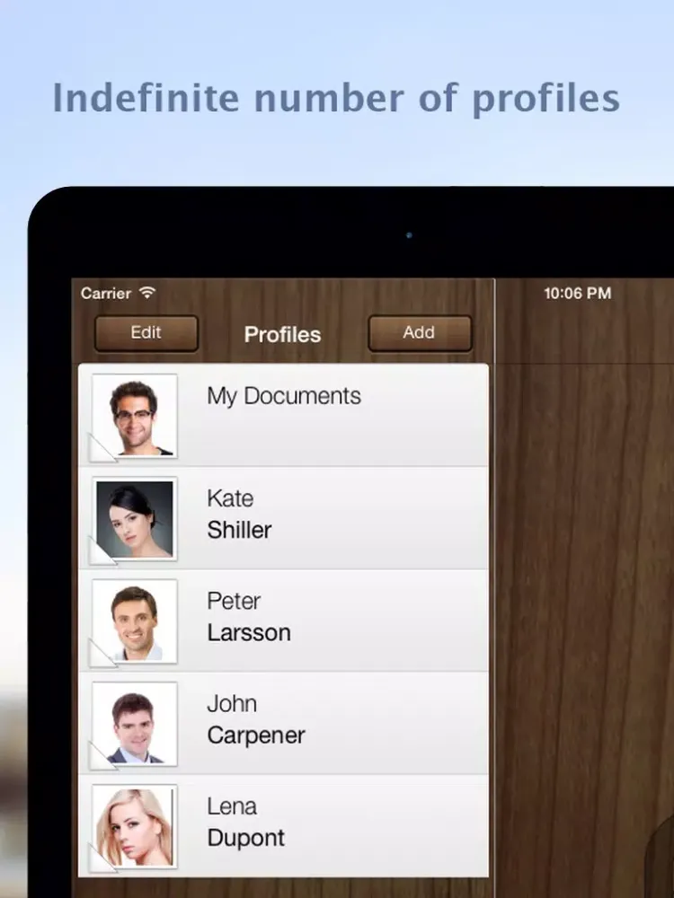 Capturas de tela do iKeepDocs Lite iPad 